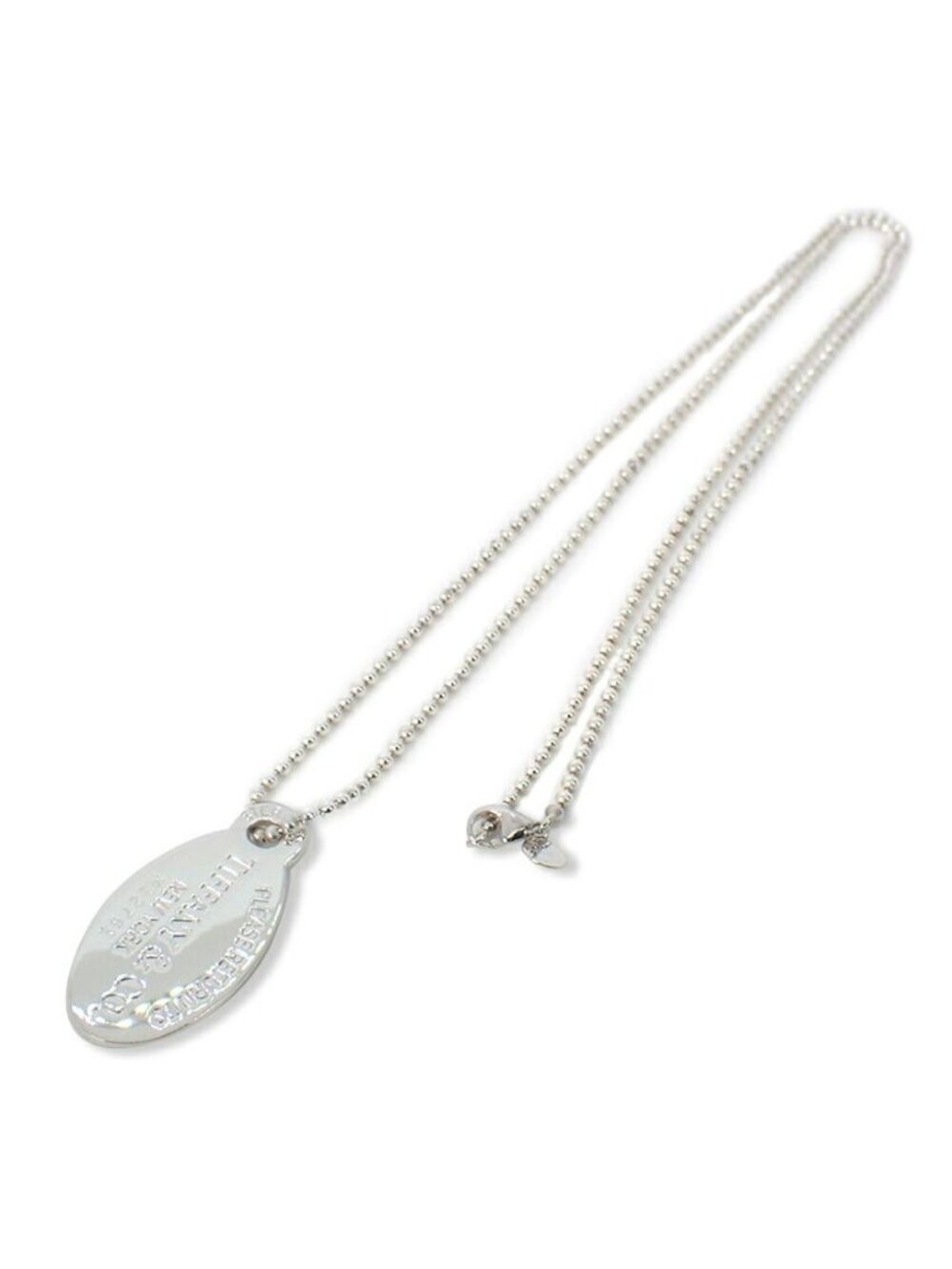 Tiffany & Co 925 Return to Tiffany Oval Tag Pendant Necklace